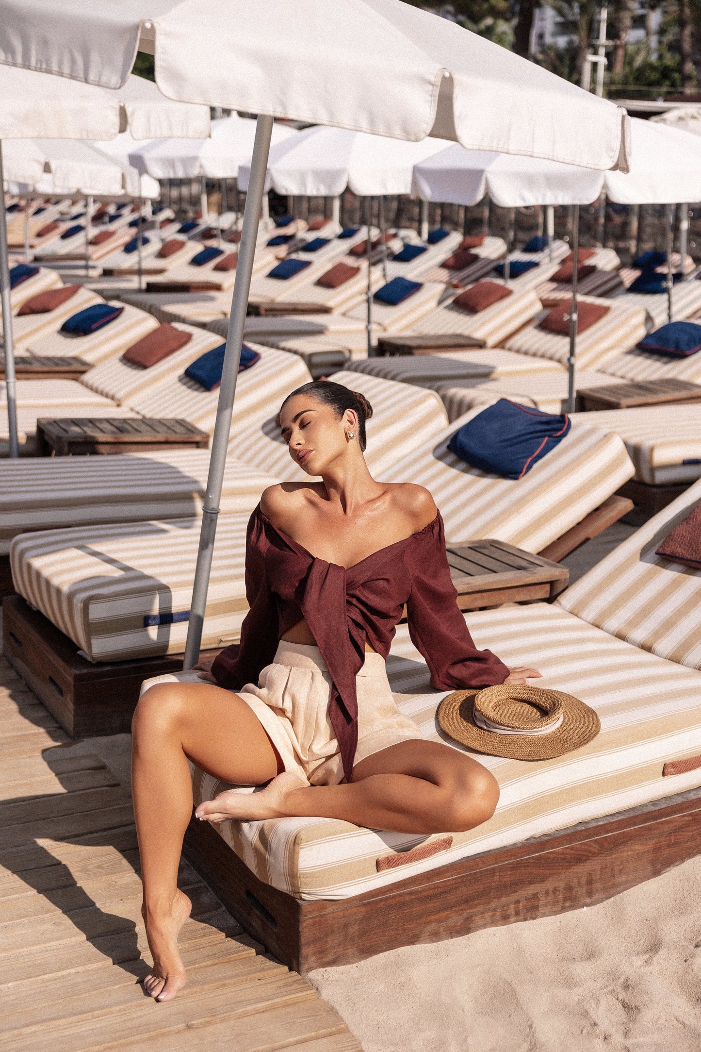 Linen Shorts and Linen Blouse Set. Limited edition