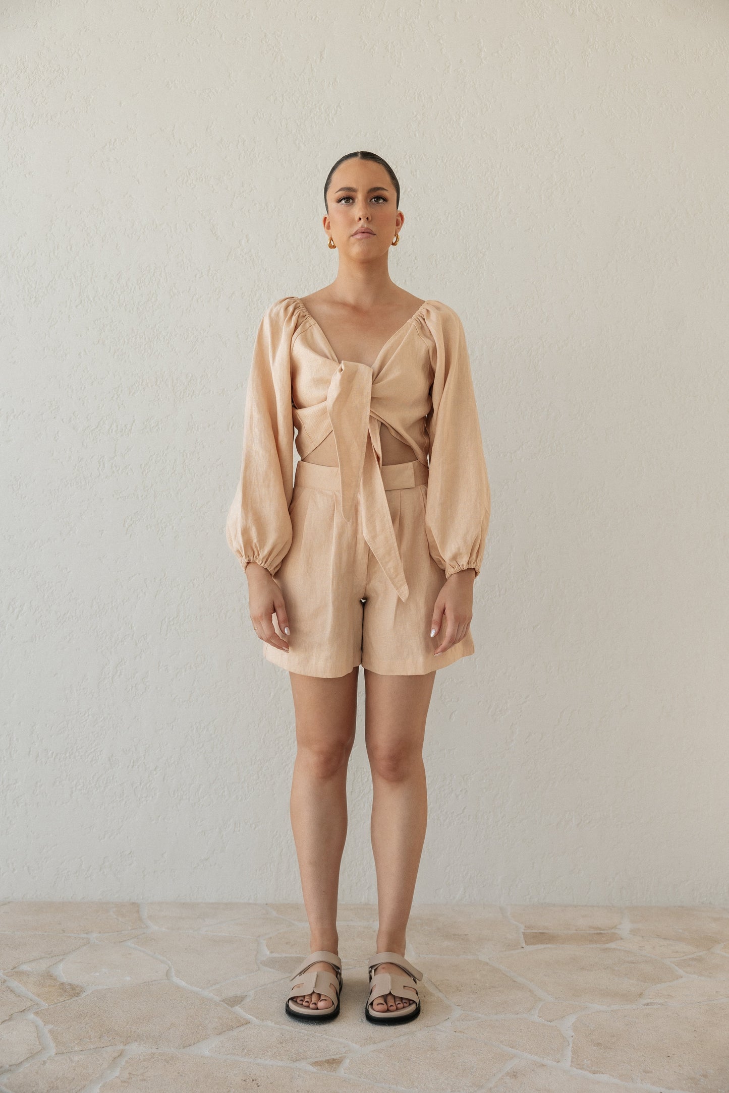 Scorpios Puff Sleeve Blouse & Spilia Short Set