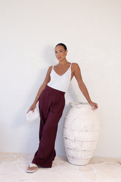 Salento Knitted Blouse & Trulli Linen Trouser Crema and Bakery