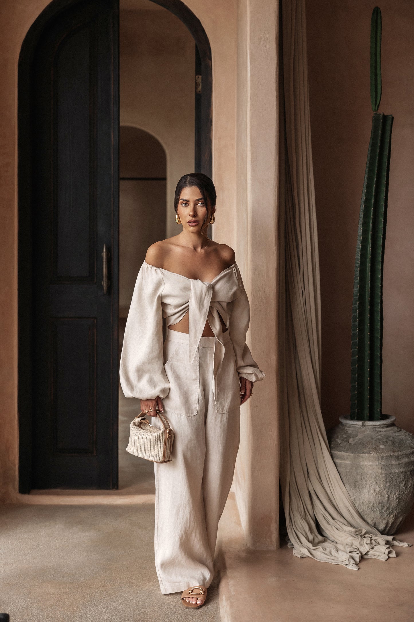Signature Linen Wide Leg Trouser