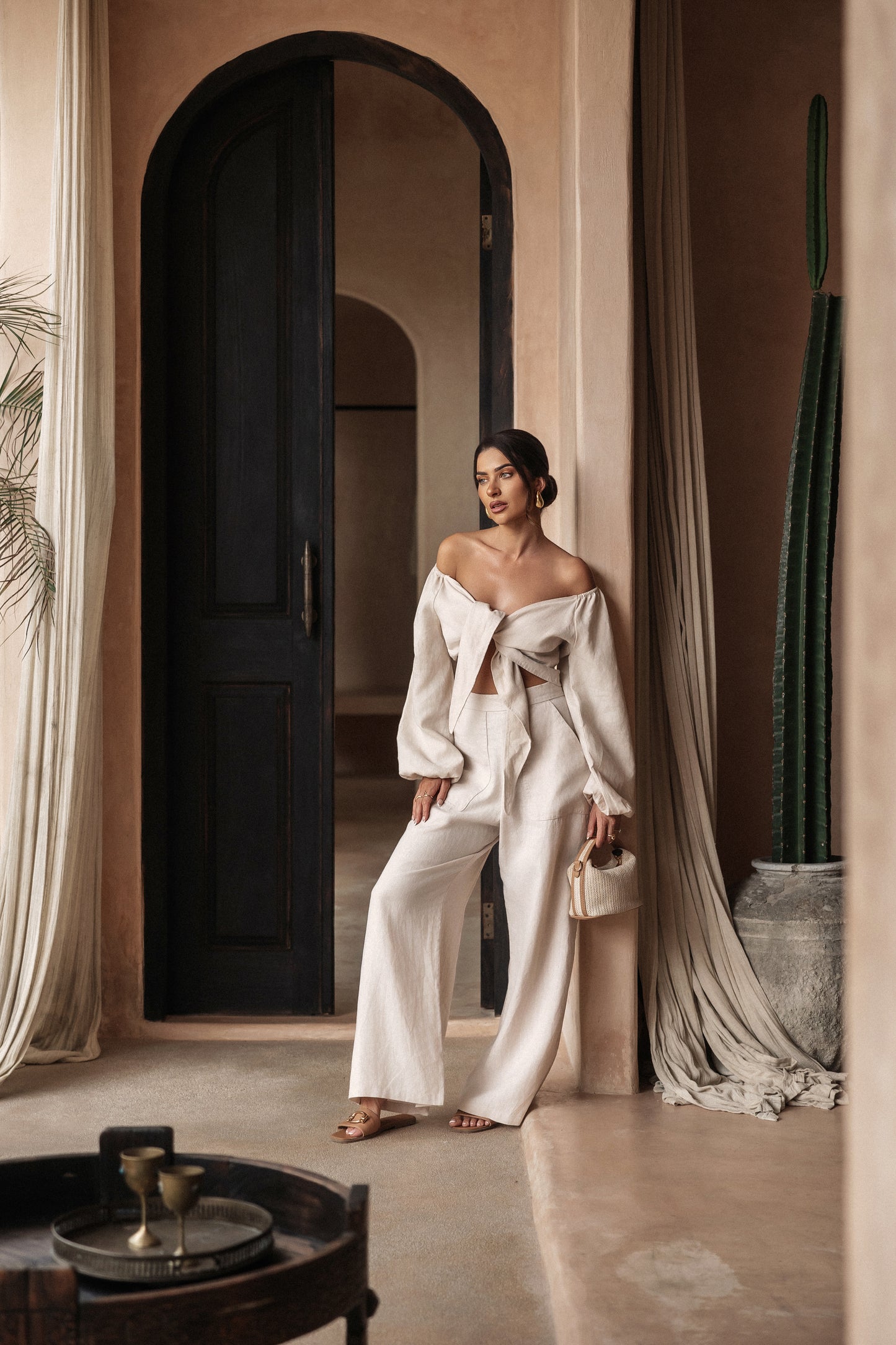 Signature Linen Wide Leg Trouser