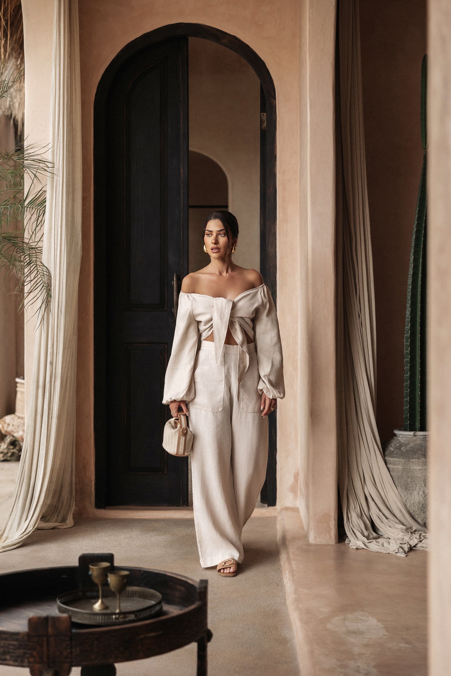 Signature Linen Wide Leg Trouser