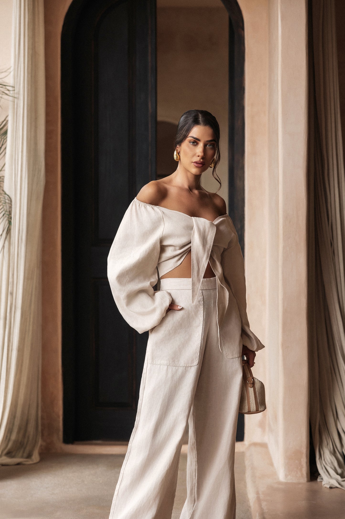 Signature Linen Wide Leg Trouser