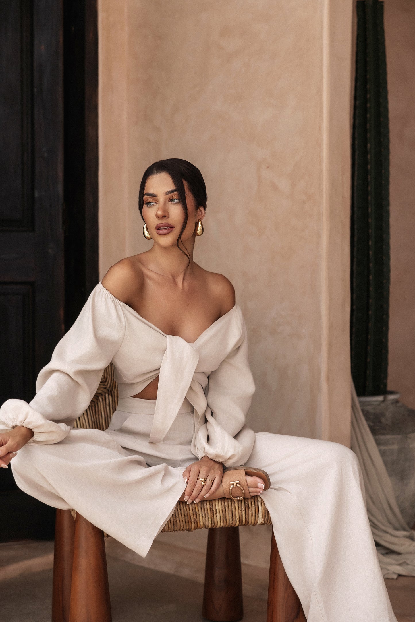 Signature Linen Wide Leg Trouser
