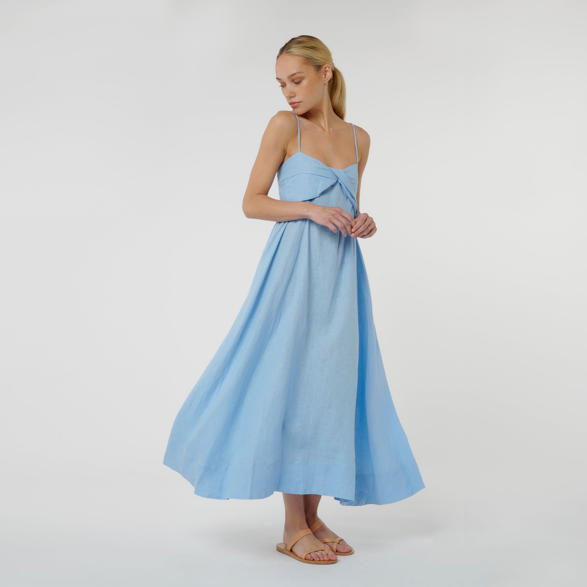 Light blue shop linen dress