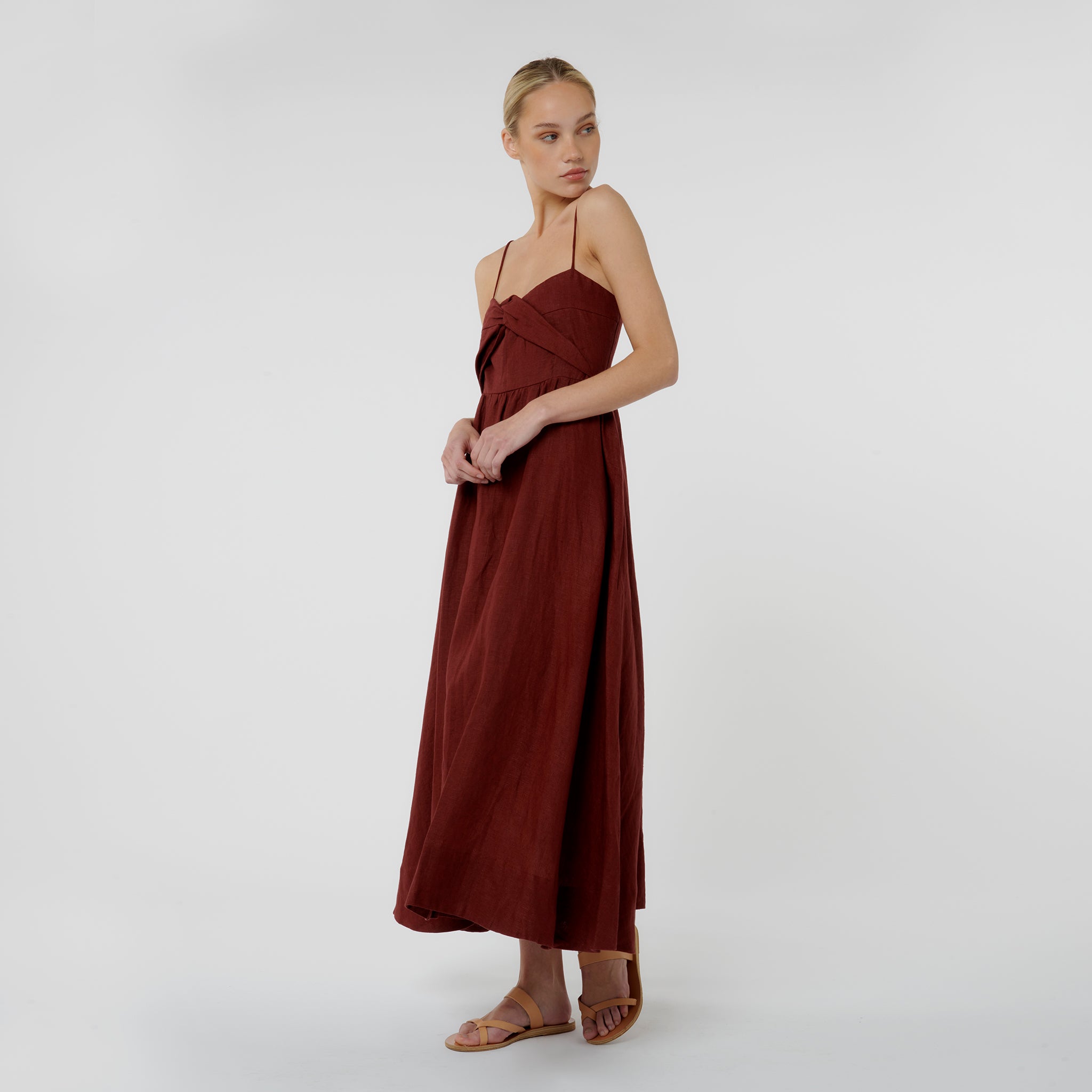 Signature Linen Dress, fitted bodice and flare skirt – W.two