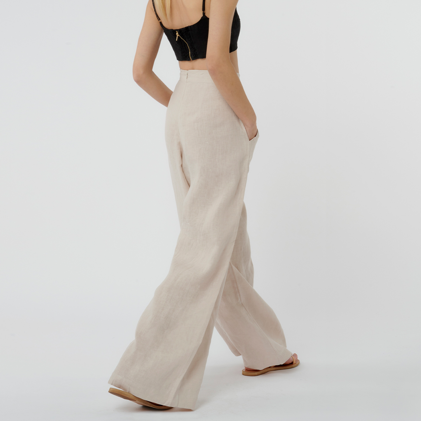 Signature Linen Wide Leg Trouser