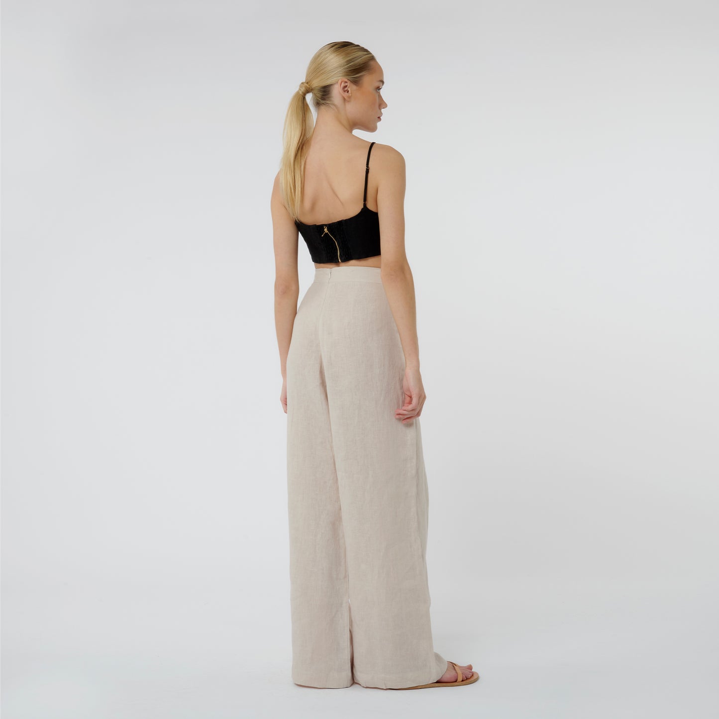 Signature Linen Wide Leg Trouser