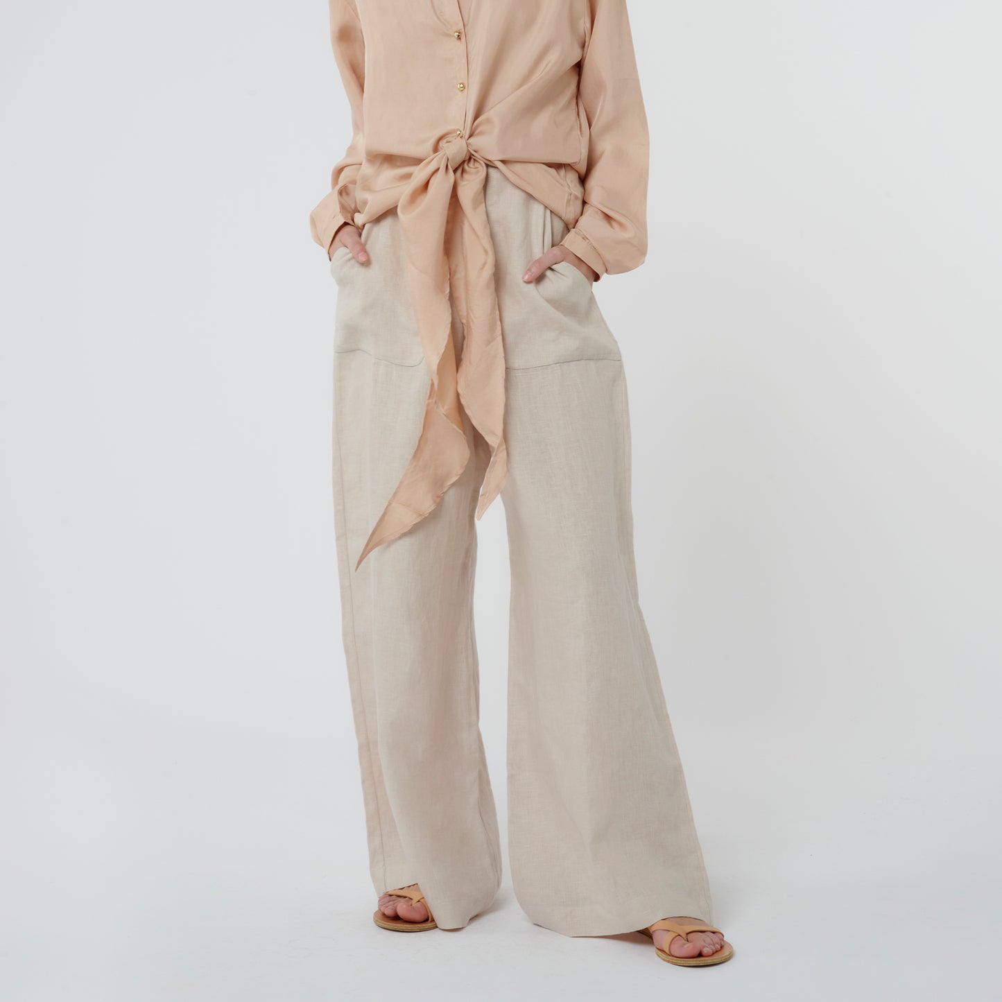 Signature Linen Wide Leg Trouser