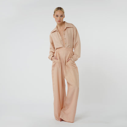 Signature Silk Wide Leg Trouser